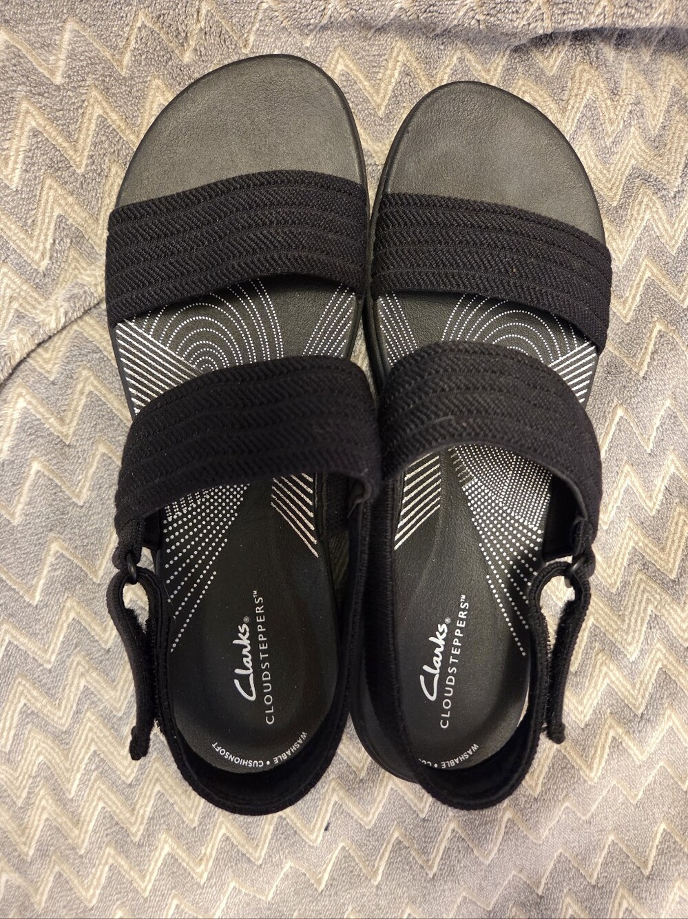Clarks Cloudsteppers Black Sandals